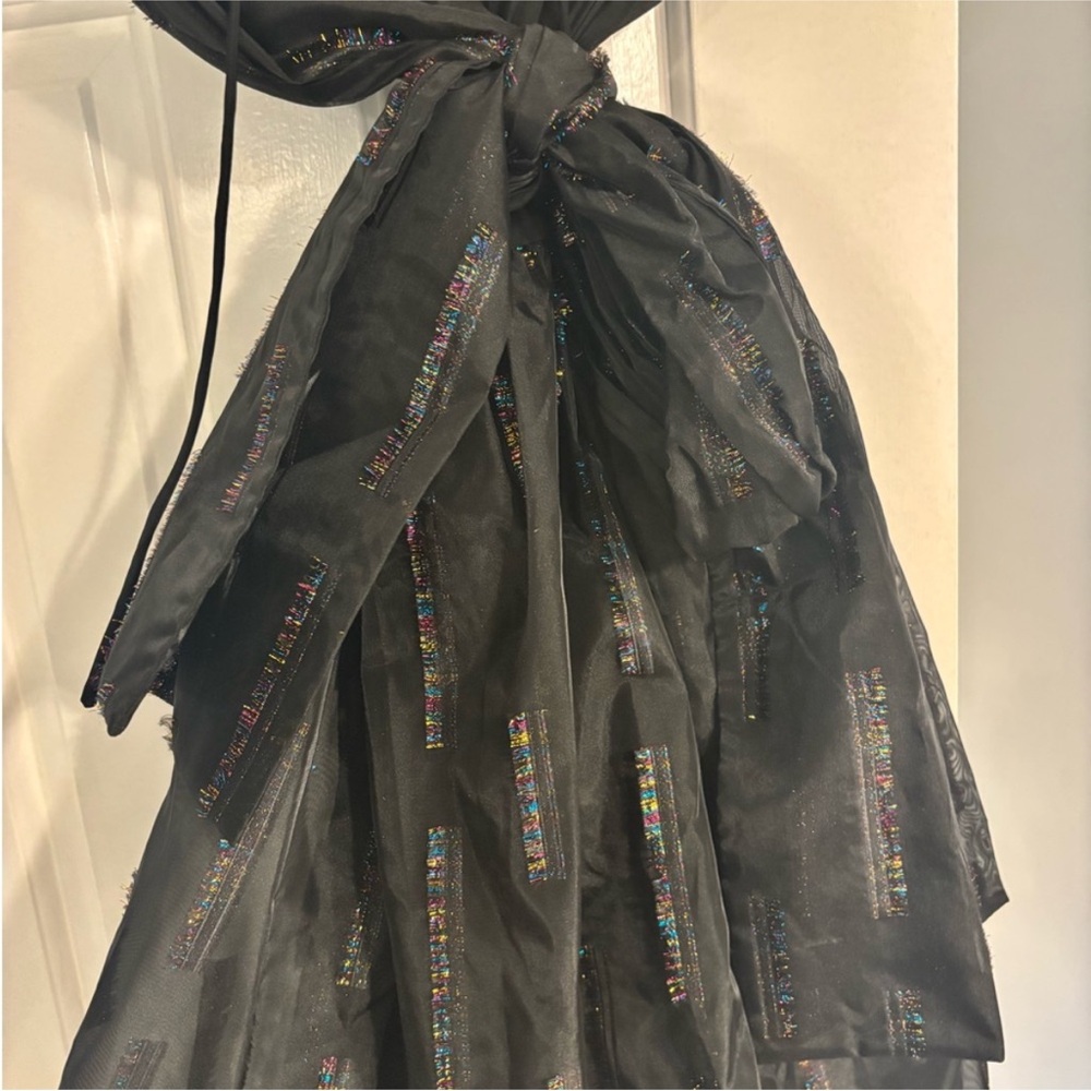 Anna Sui Black Ruffled Dress with Bow - Picture 6 of 8